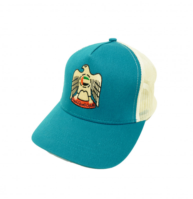 Malahi Land UAE National Bird Embroidered Cap - Turquoise