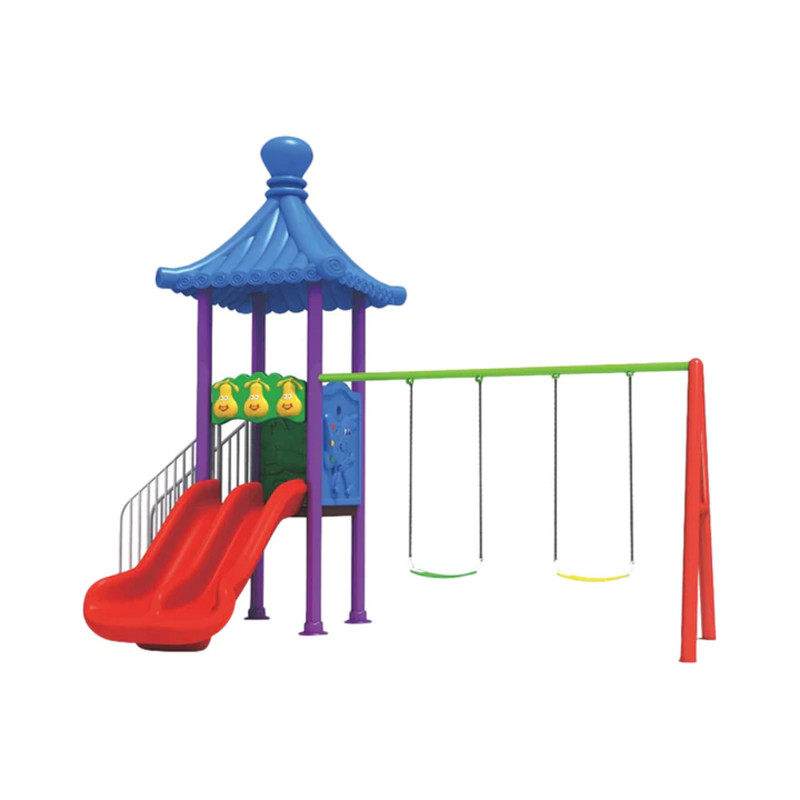 One slide and two swings playground-SHA-15-016